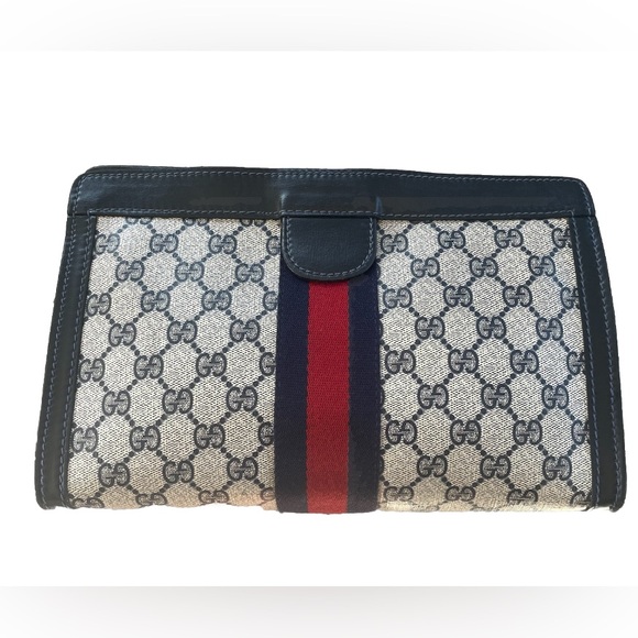 Gucci Handbags - GUCCI Vintage Sherry Line GG Monogram Canvas Parfums Clutch Pouch - EUC